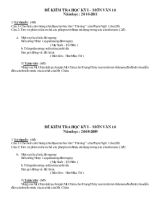 Đề kiểm tra học kỳ I  Môn Văn 10 năm học 2010 - 2011
